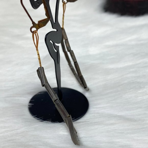 Wood Bead Hoop Pierced Earrings - Picture 4 of 5